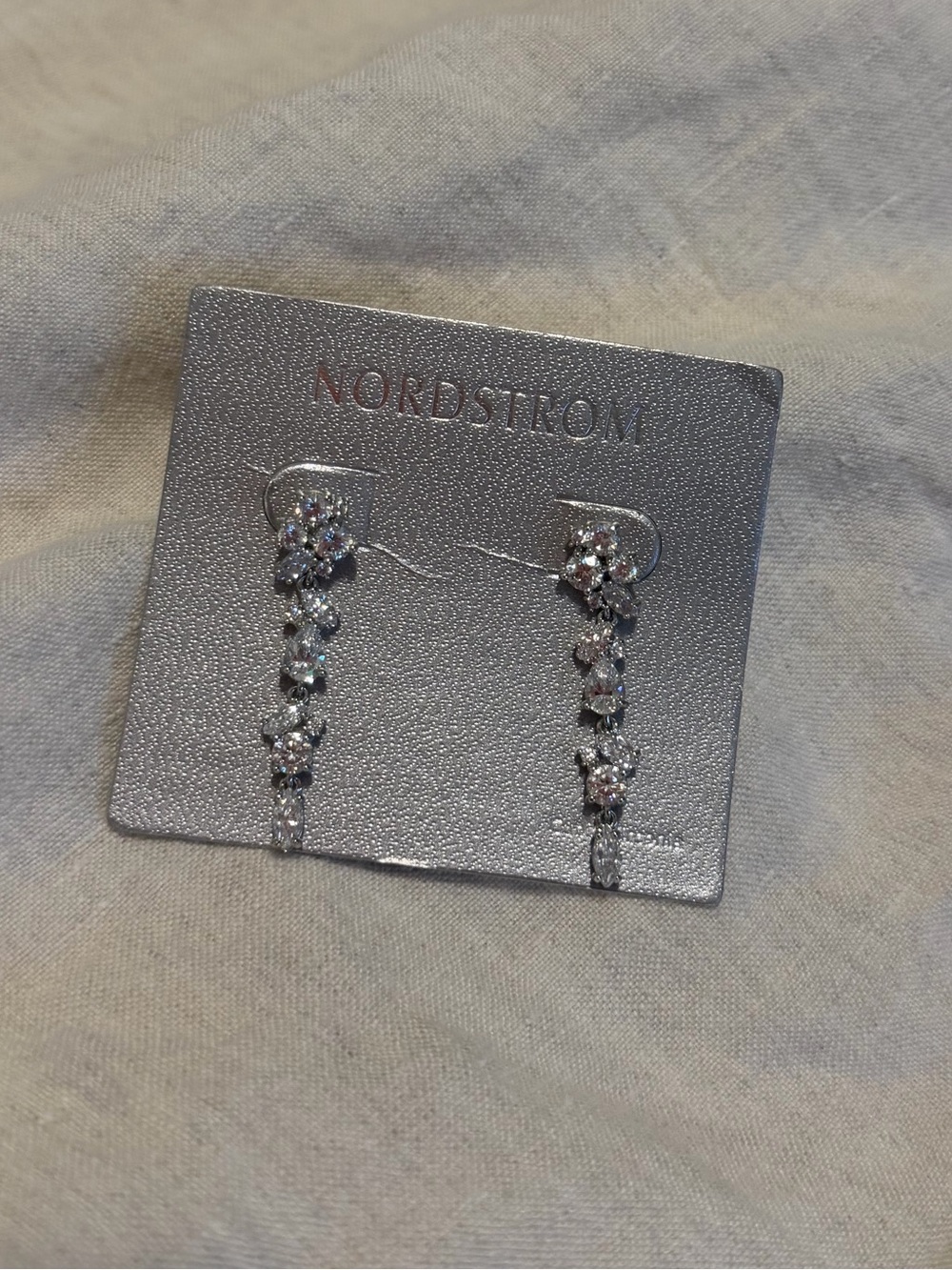 Nordstrom Silver Crystal Drop Earrings